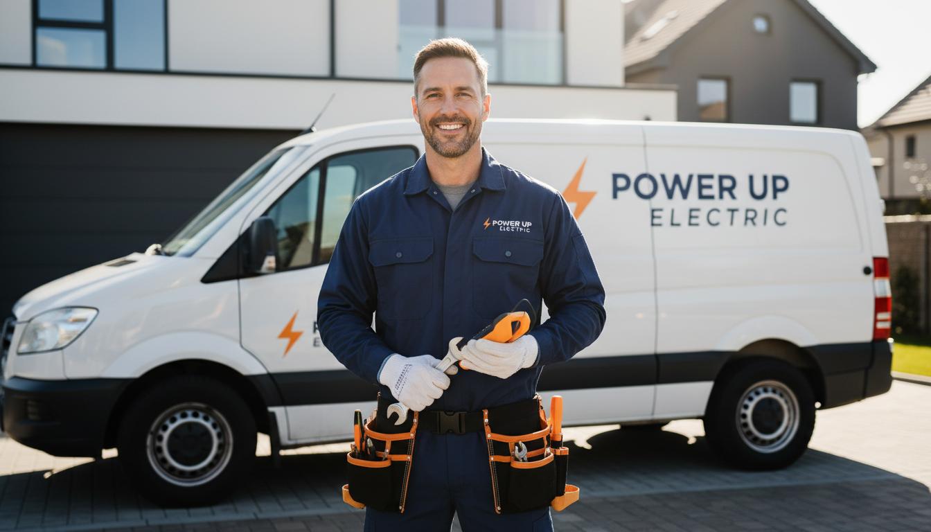 Successful tradesperson with work van